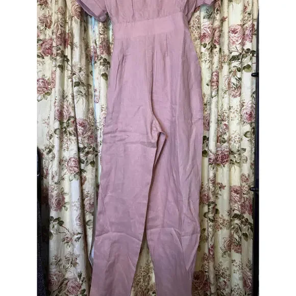Rumer the Label LouLou Jumpsuit Dusty Pink Size Medium - Picture 3 of 9